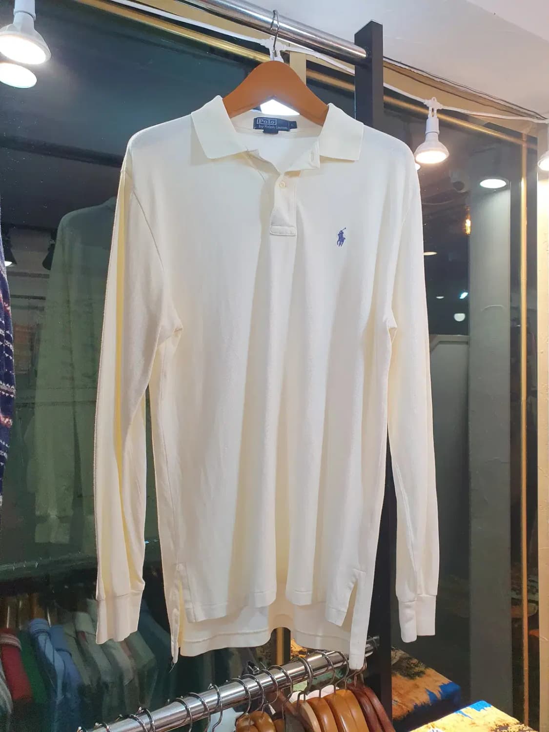 실사이즈 XL 폴로 랄프로렌 네이비포니 아이보리 컬러 카라티 피케티 상품이미지1