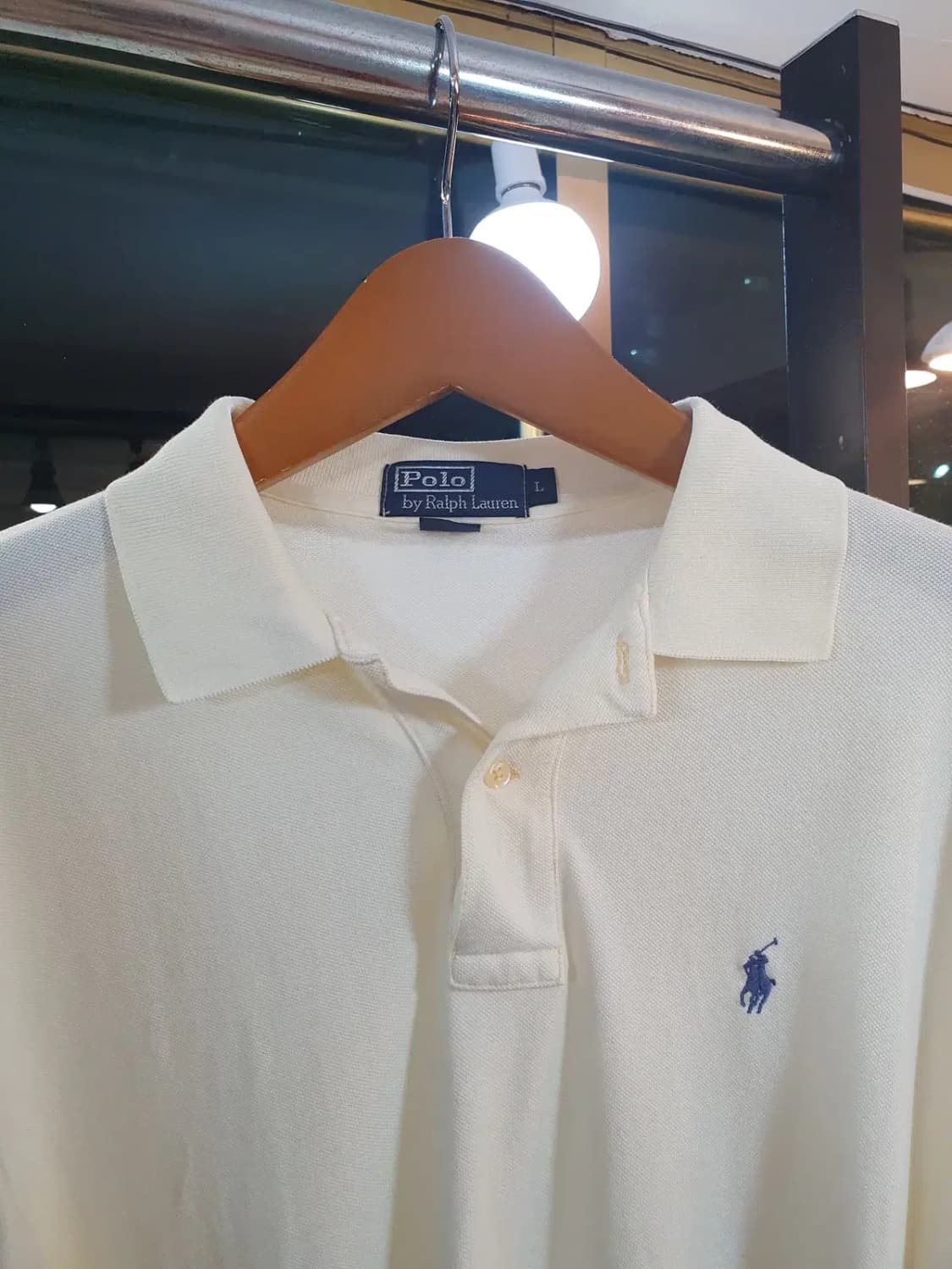 실사이즈 XL 폴로 랄프로렌 네이비포니 아이보리 컬러 카라티 피케티 상품이미지4