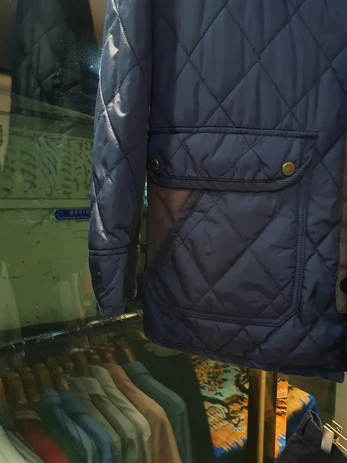 헤지스 자수로고 캠튼 퀼팅 스웨이드 코듀로이 배색자켓 95사이즈 상품이미지5