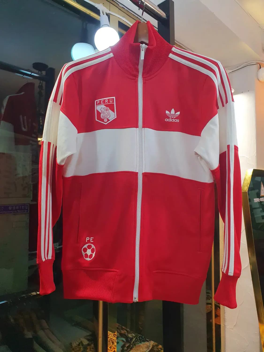 대장급 95사이즈 아디다스 페루 자수 파이어버드 집업 저지 트랙탑 자켓 상품이미지4