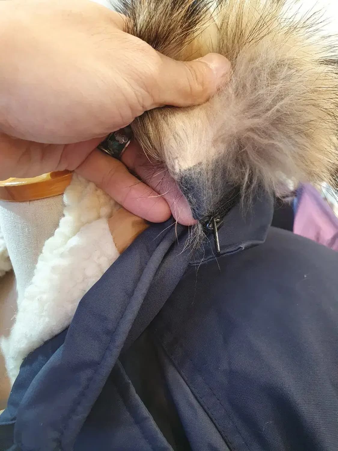 뉴발란스 카메라맨 네이비 후드 퍼 패딩 점퍼 95사이즈 상품이미지5