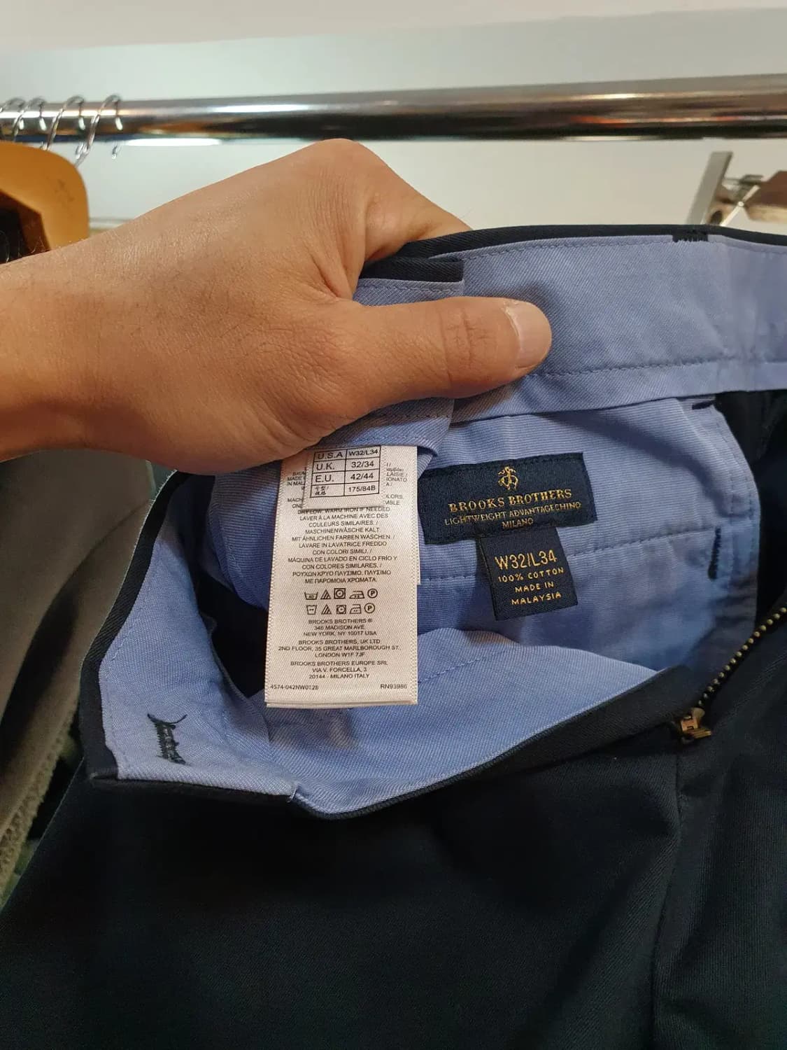 브룩스브라더스 남성 치노 네이비 코튼팬츠 32/34 상품이미지5