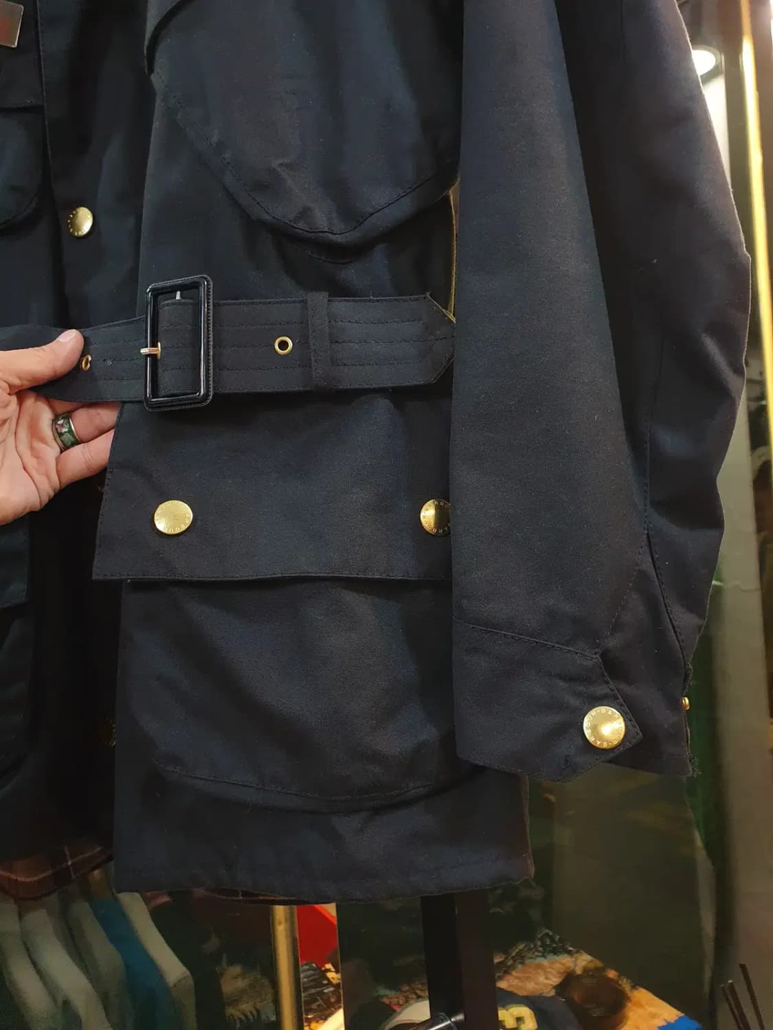 실사이즈 S~M 바버 인터네셔널 자켓 블랙 36 상품이미지5