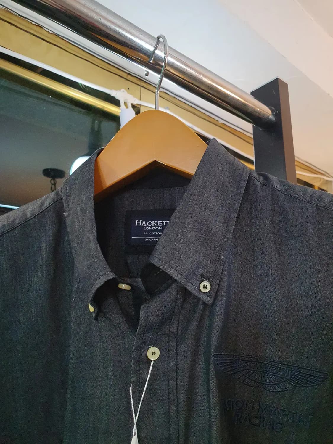 택채 새상품 해켓 헤켓 블랙컬러 에스턴마틴 콜라보셔츠 2XL XXL사이즈 상품이미지3