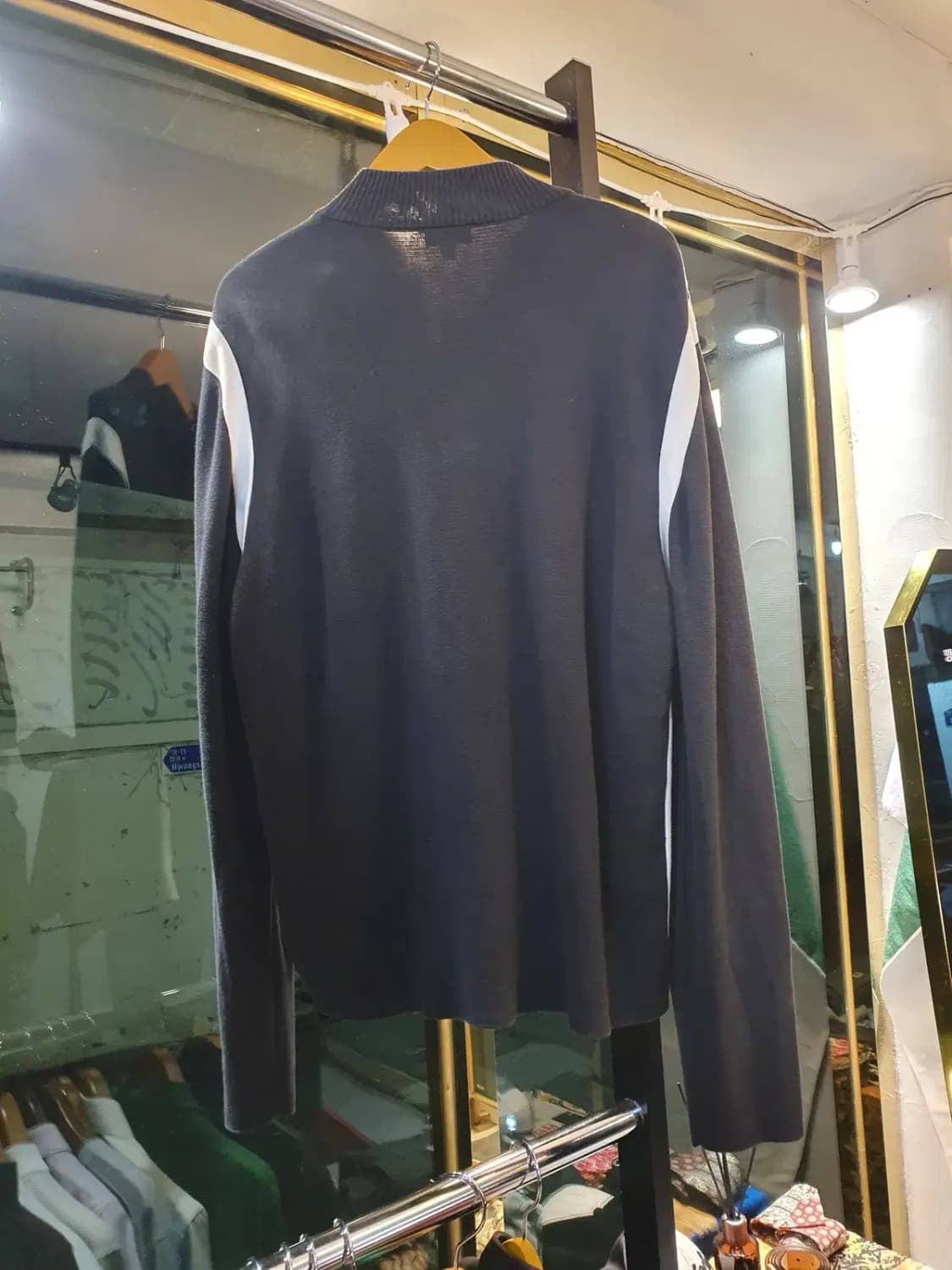 버버리 골프 L사이즈 메이드 인 이태리 이탈리아 배색 집업 저지 상품이미지7