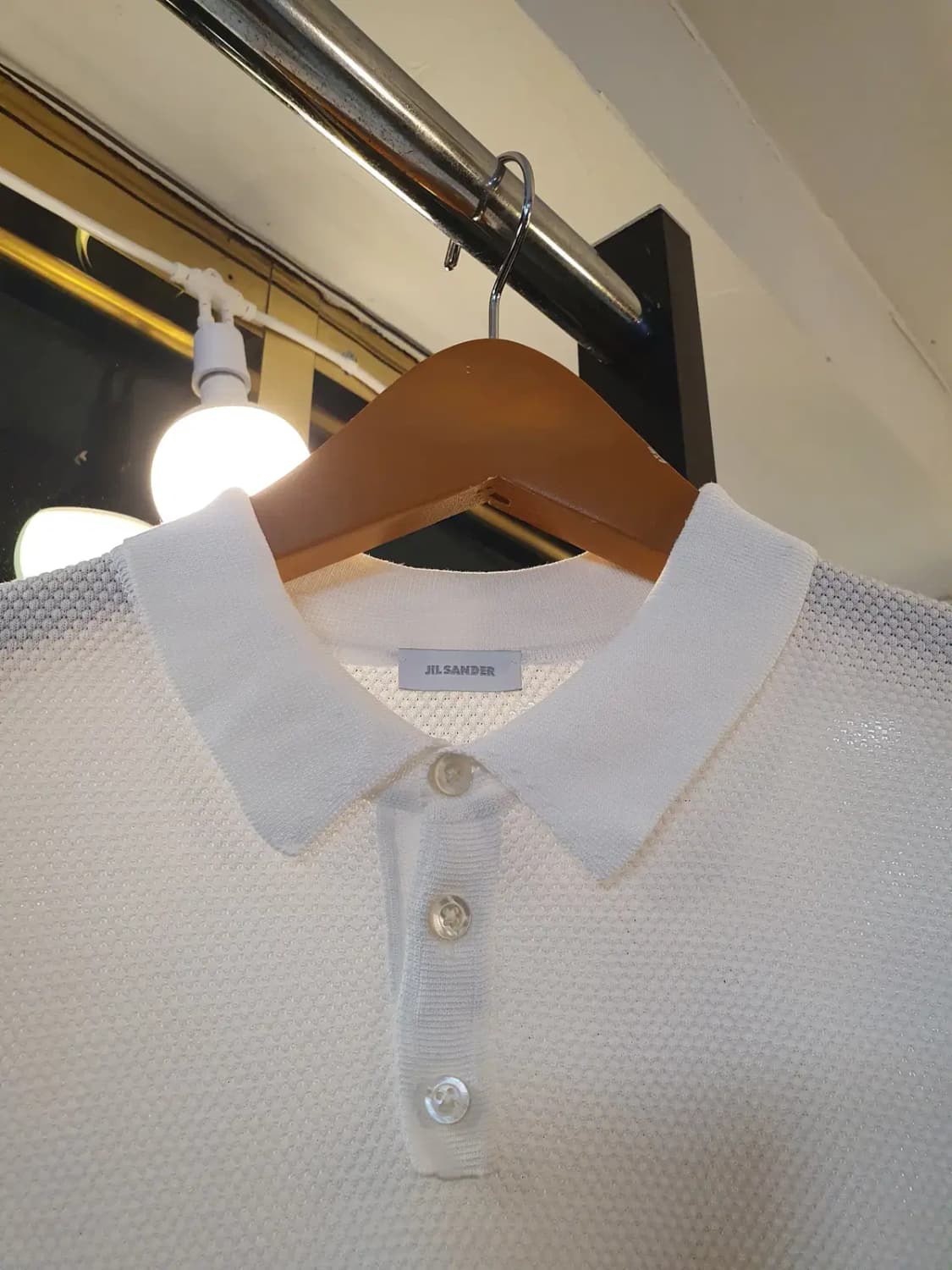 질샌더 52사이즈 심플 클래식 버드아이 피케티 카라티 화이트 상품이미지3