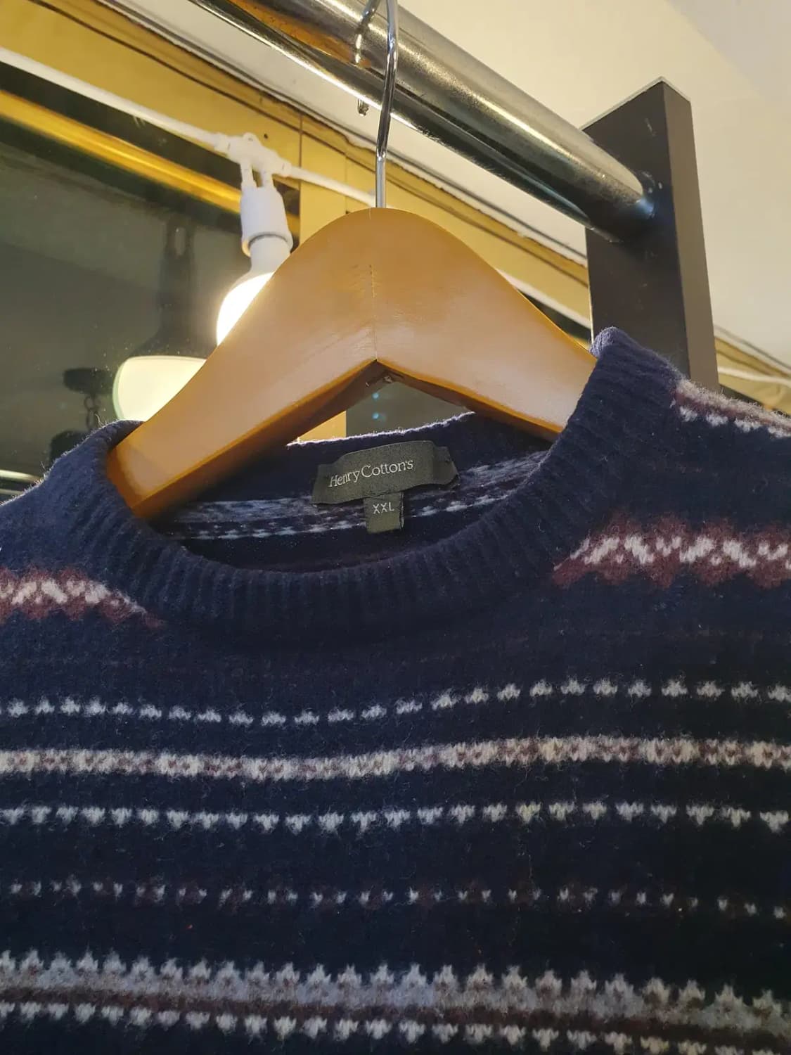 헨리코튼 실사이즈 100 클래식 올드스쿨 페어아일 패턴 니트 상품이미지3