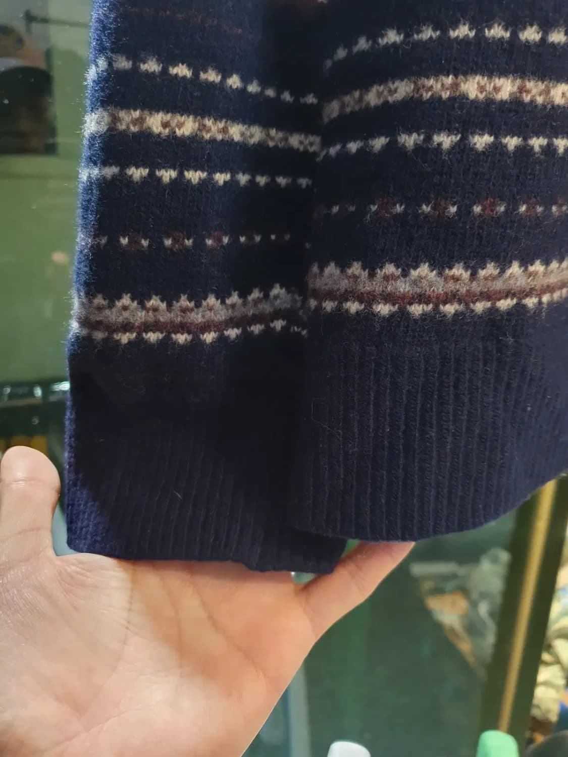 헨리코튼 실사이즈 100 클래식 올드스쿨 페어아일 패턴 니트 상품이미지4