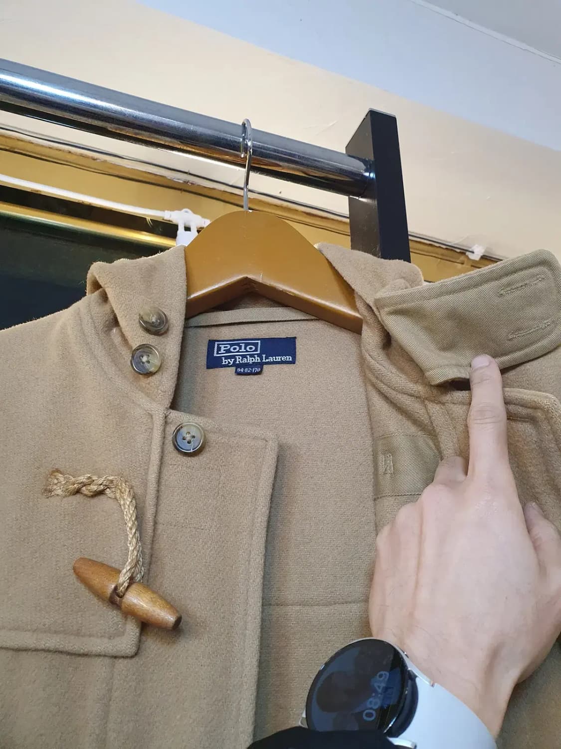 폴로 랄프로렌 클래식 오리지널 울 더플코트 떡볶이코트 실사이즈 XL 상품이미지3