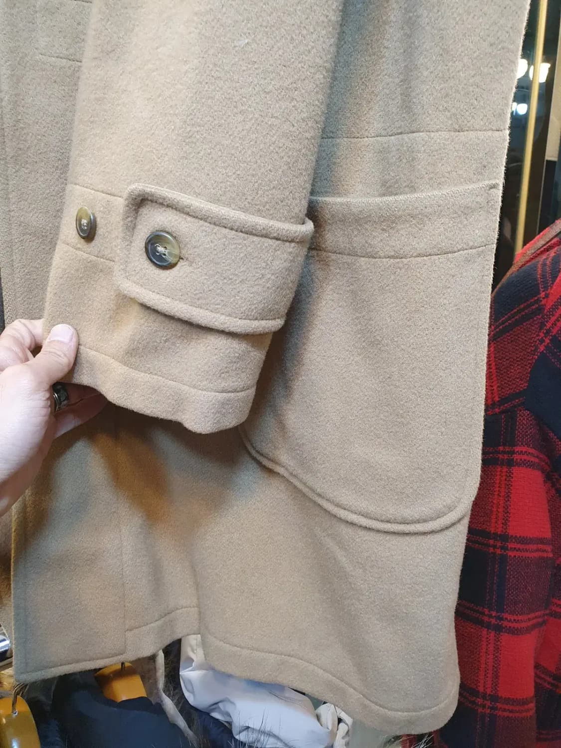 폴로 랄프로렌 클래식 오리지널 울 더플코트 떡볶이코트 실사이즈 XL 상품이미지7