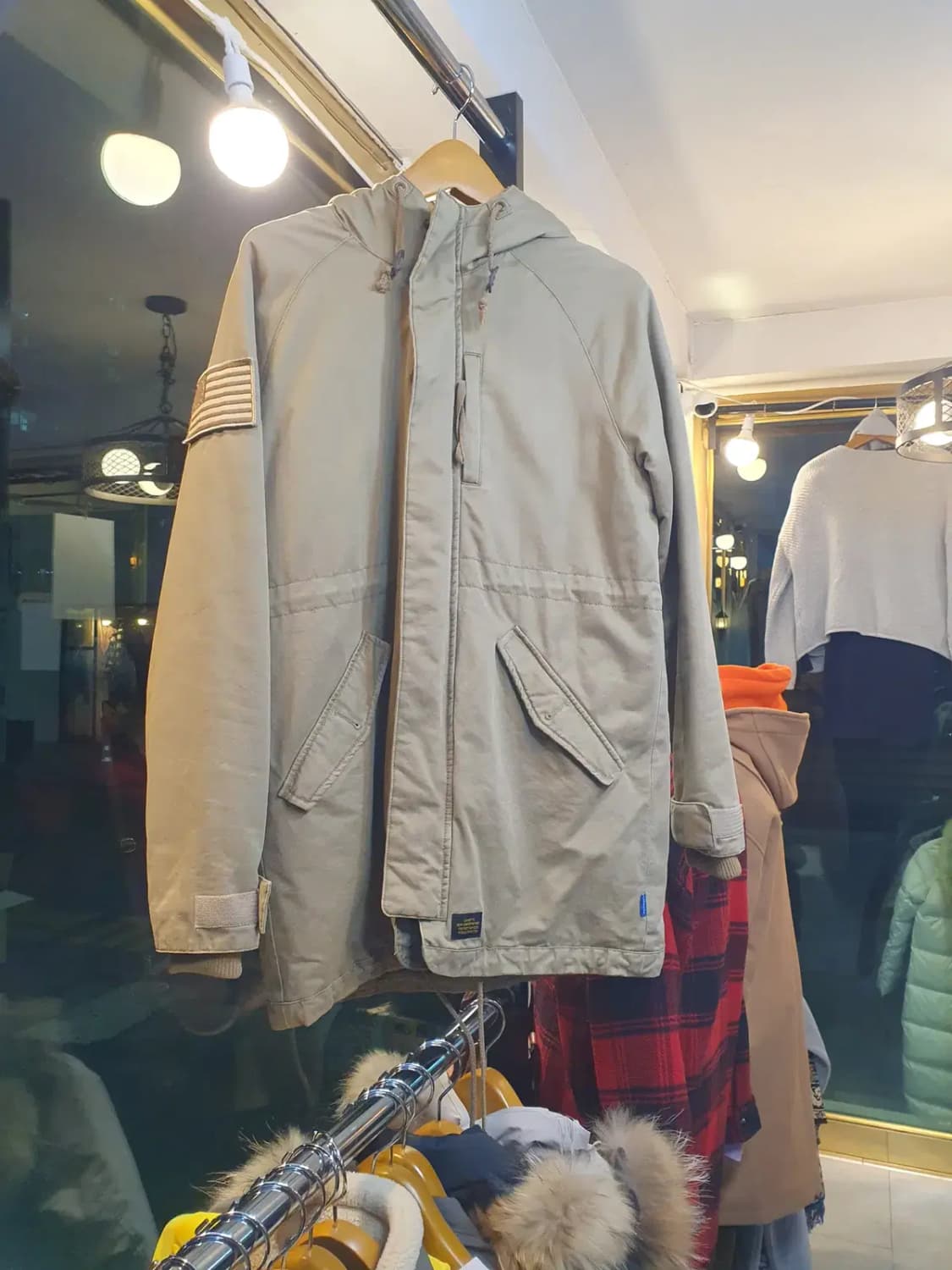 일본 스트릿 브랜드 라파예트 양털 쉐르파 뽀글이 성조기 패치코트 L사이즈 상품이미지1