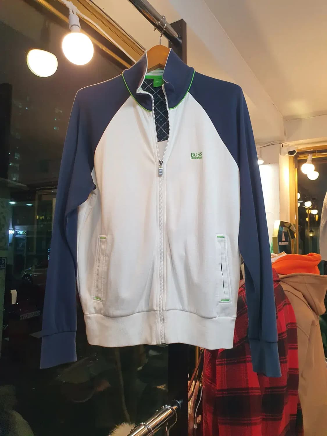 휴고보스 컬러블록 클래식 로고 자수 집업 자켓 L사이즈 상품이미지1