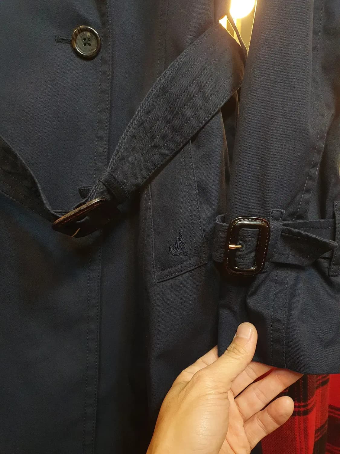 빈폴 안감 체크패턴 클래식 트렌치코트 95사이즈 상품이미지4