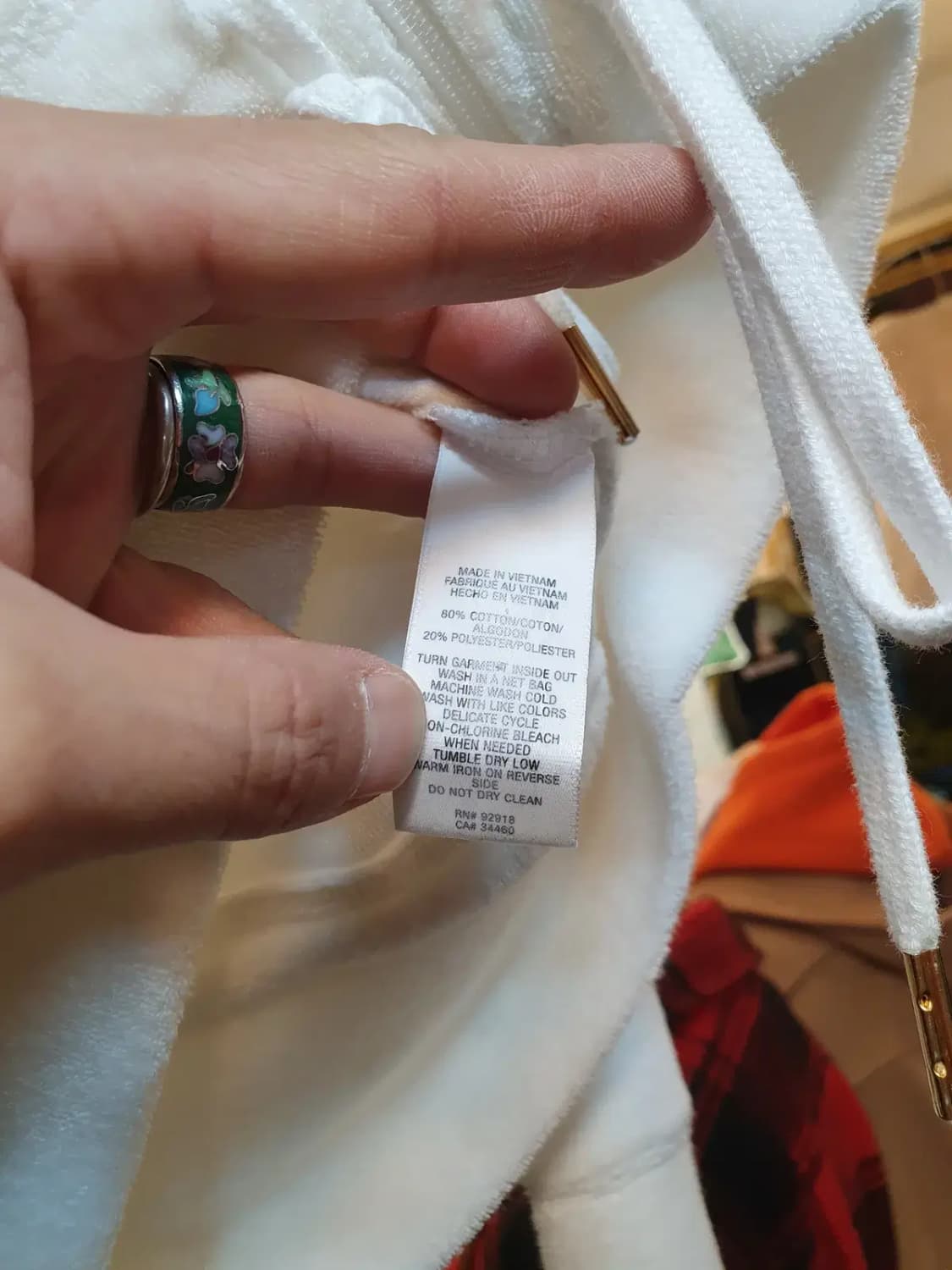 쥬시꾸뛰르 테리소재 자수 장식 화이트 컬러 후드집업 자켓 S사이즈 상품이미지8