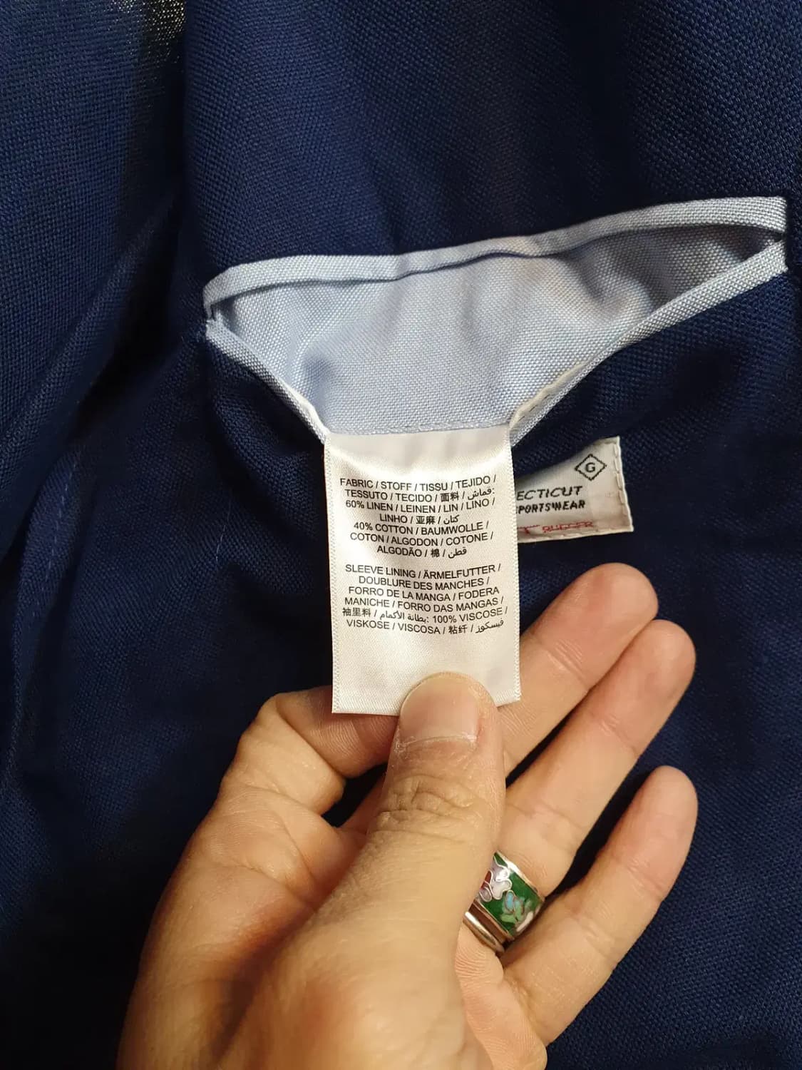 간트 언컨스트럭티드 소매 리얼버튼 클래식 싱글 투버튼 자켓 52사이즈 상품이미지7