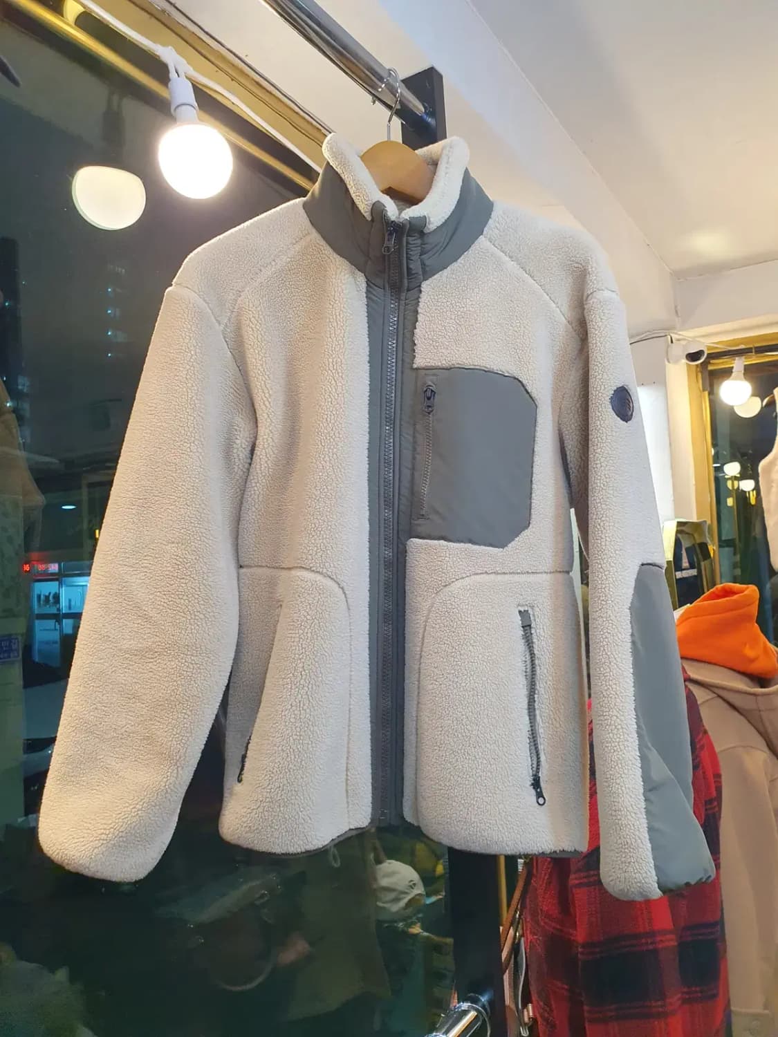 코오롱스포츠 바람막이 소재 컬러블록 양털 뽀글이 쉐르파 후리스 95사이즈 상품이미지1