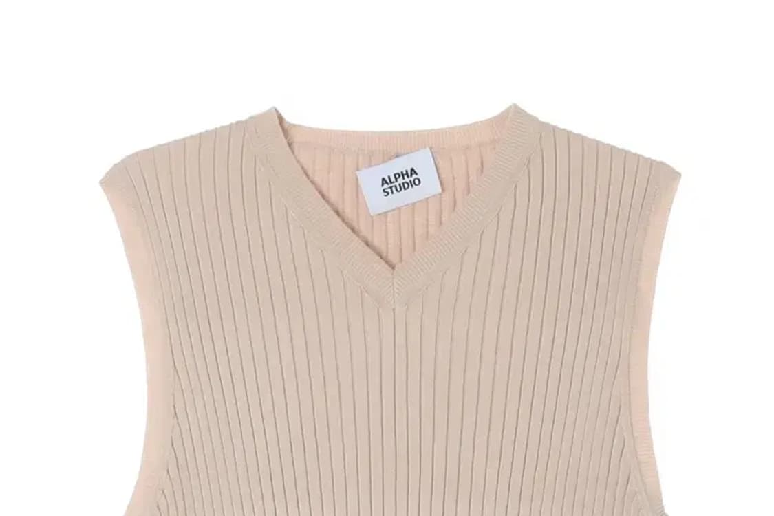 알파스튜디오 코튼 100% 니트 조끼 XS사이즈 상품이미지2