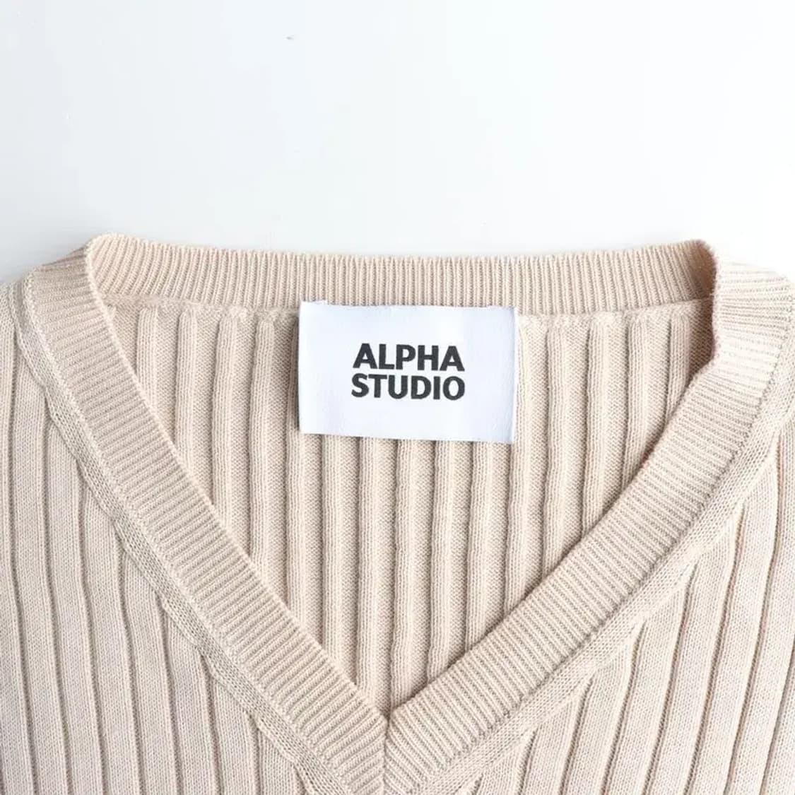 알파스튜디오 코튼 100% 니트 조끼 XS사이즈 상품이미지6