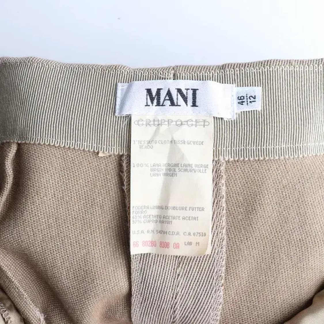 아르마니 브랜드 MANI 울 100% 혼방 슬랙스 46사이즈 상품이미지6