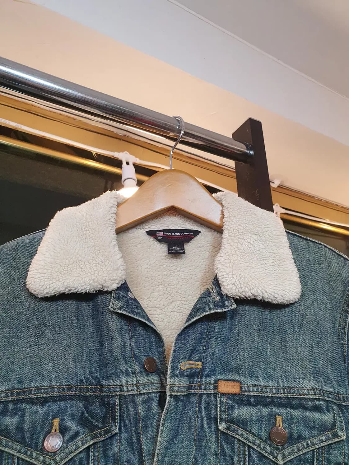 폴로 랄프로렌 두산폴로진스 M사이즈 양털 쉐르파 뽀글이 안감 청자켓 상품이미지3