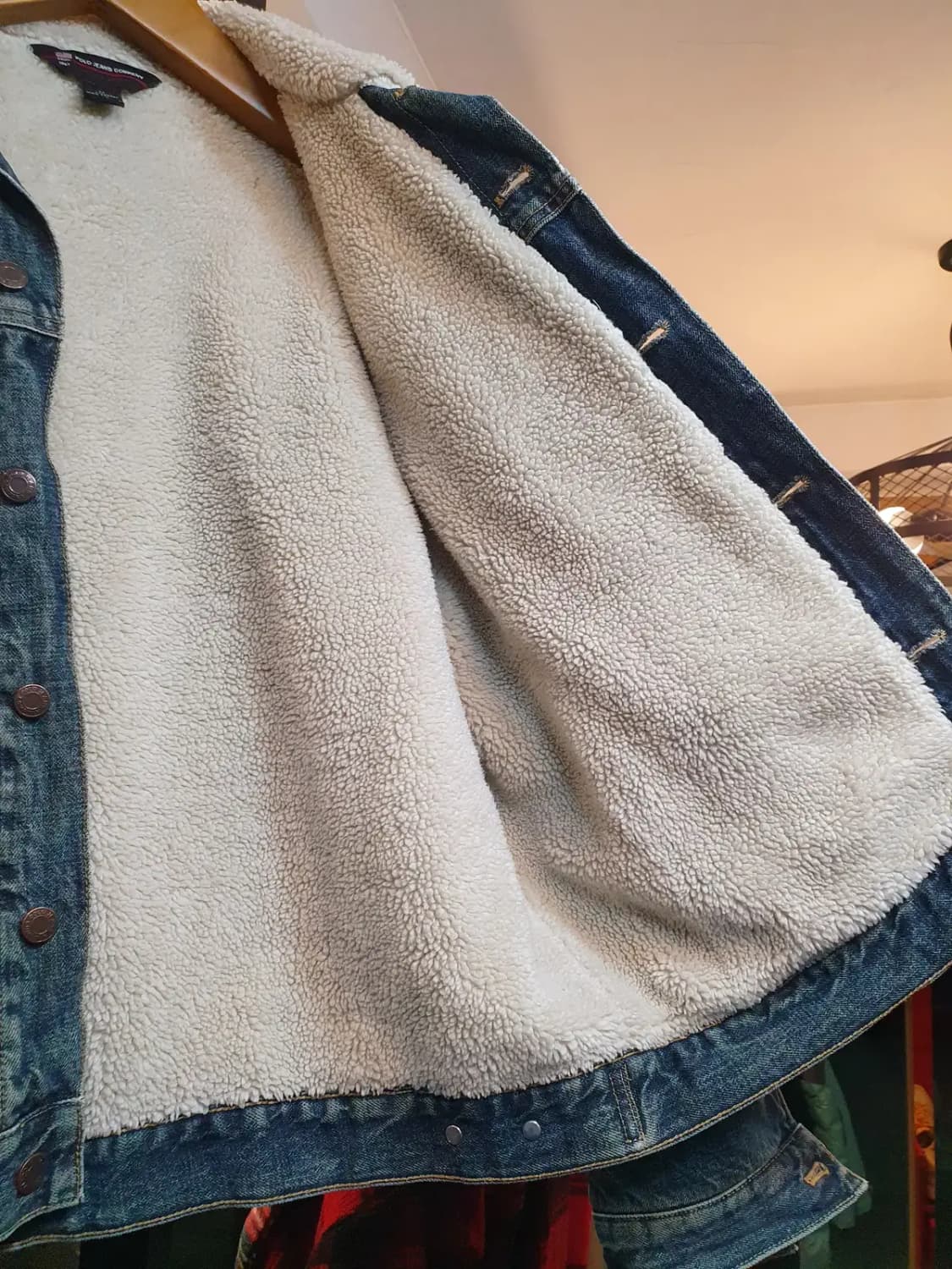 폴로 랄프로렌 두산폴로진스 M사이즈 양털 쉐르파 뽀글이 안감 청자켓 상품이미지6