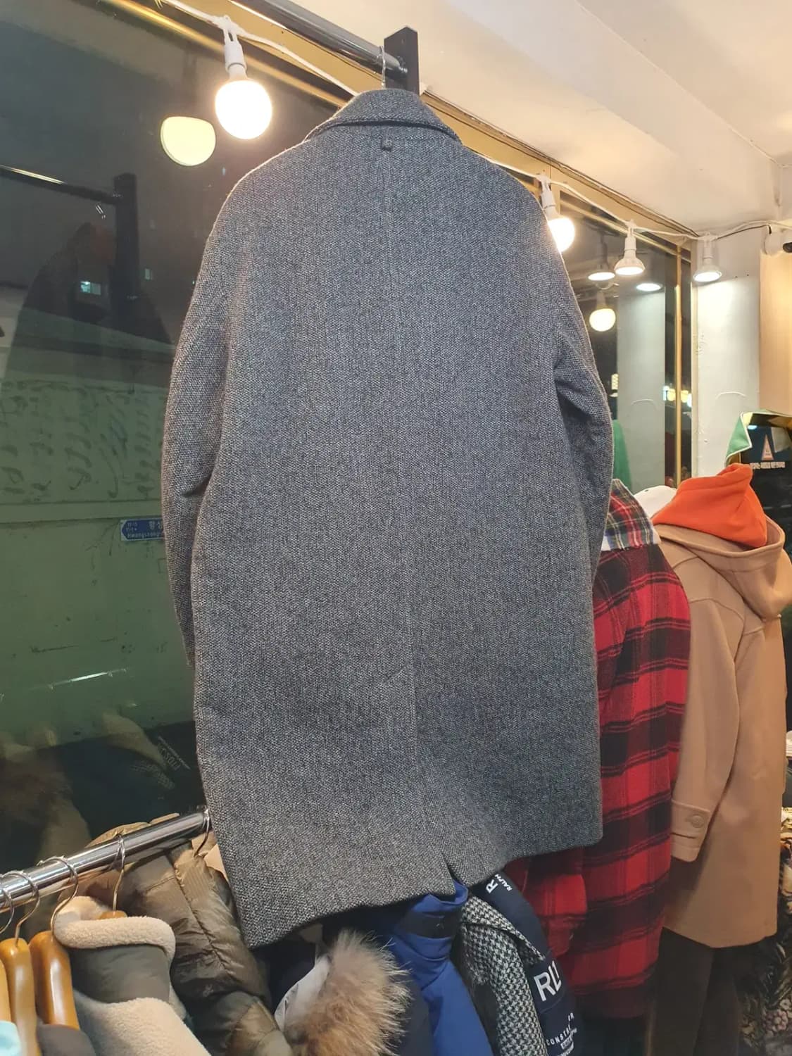 실사이즈 105 이탈리아 이태리 알레그리 더블 브레스티드 그레이 롱코트 상품이미지8