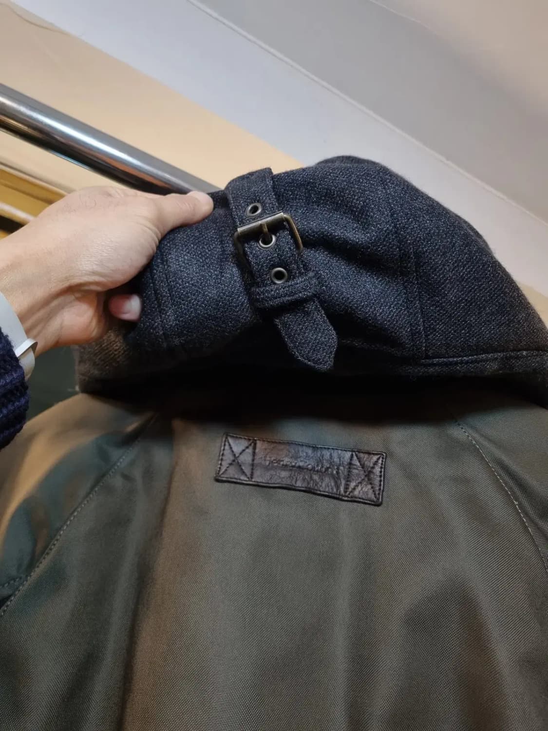 100사이즈 아메리칸 캐주얼 헨리코튼 클래식 타탄체크 블랙와치 울혼방자켓 상품이미지10