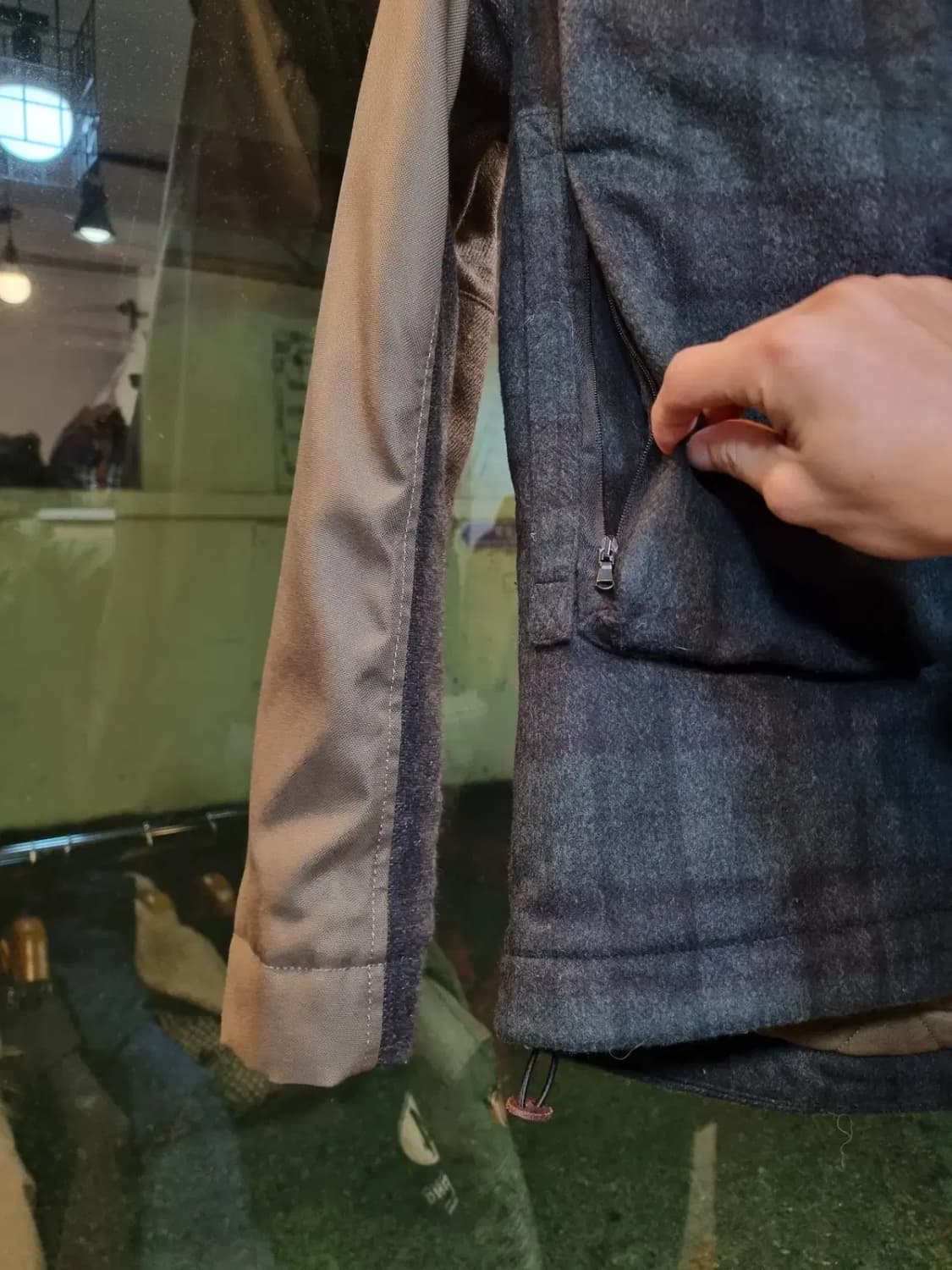 100사이즈 아메리칸 캐주얼 헨리코튼 클래식 타탄체크 블랙와치 울혼방자켓 상품이미지5