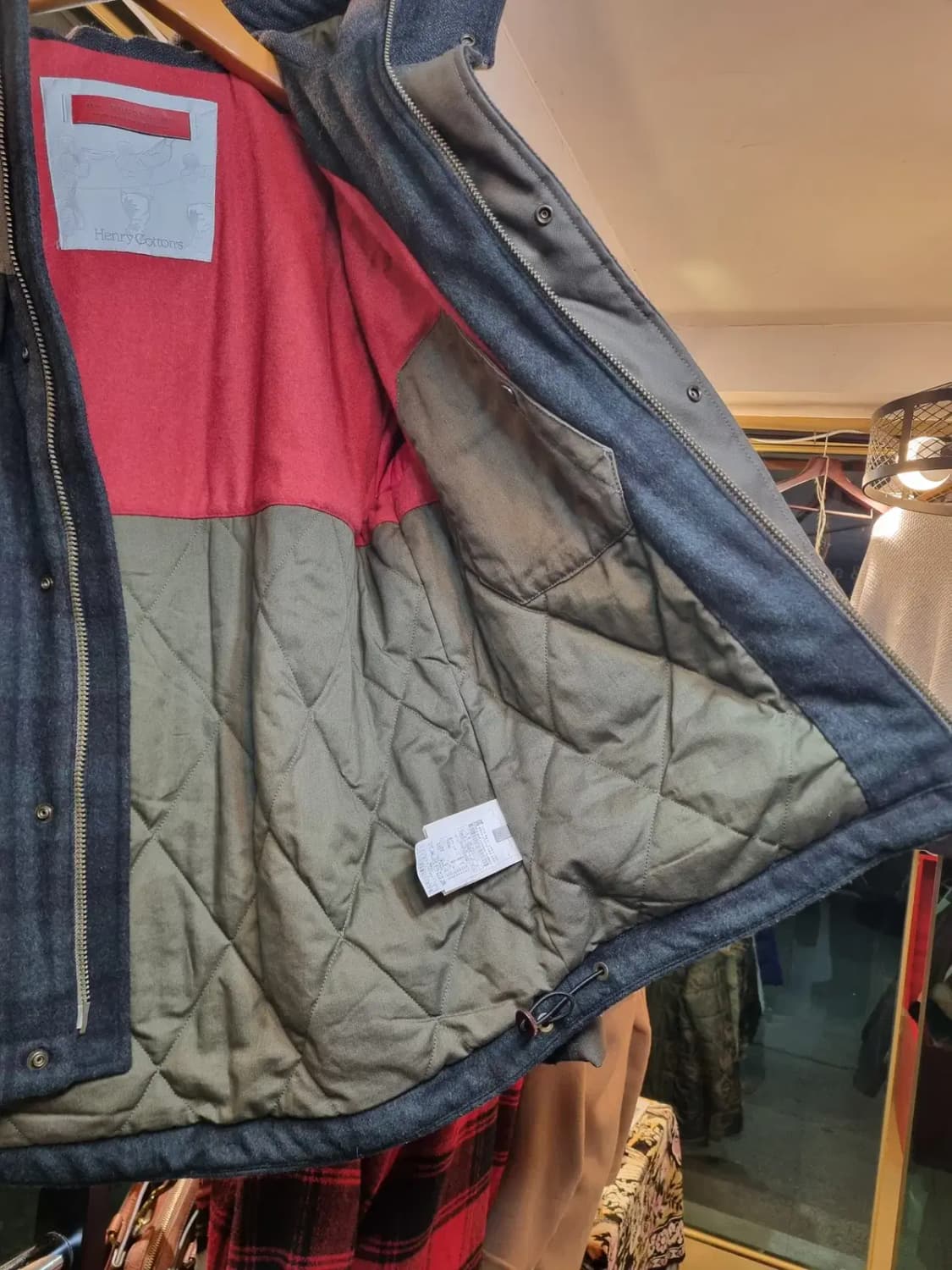 100사이즈 아메리칸 캐주얼 헨리코튼 클래식 타탄체크 블랙와치 울혼방자켓 상품이미지7