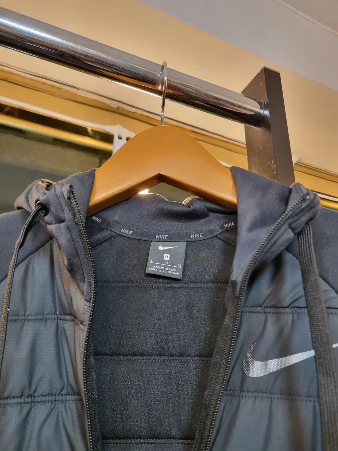 XL사이즈 나이키 스카치 로고 미쉐린 스티치 후드집업 블랙 상품이미지3