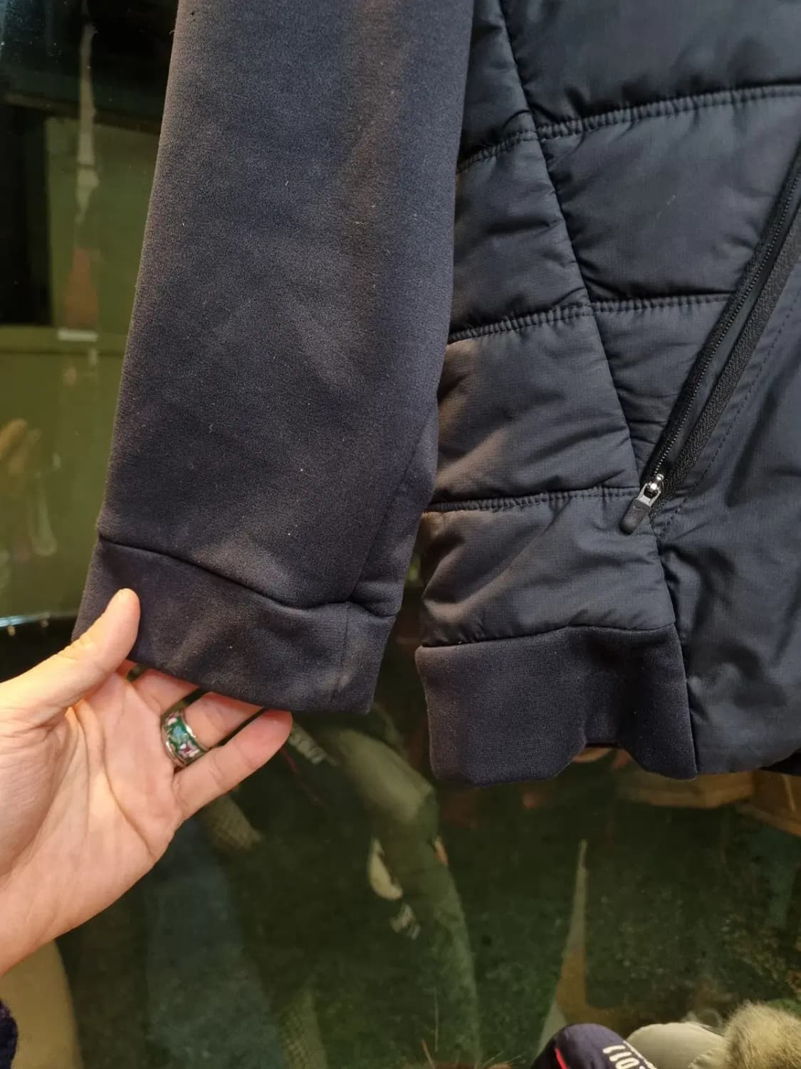 XL사이즈 나이키 스카치 로고 미쉐린 스티치 후드집업 블랙 상품이미지4