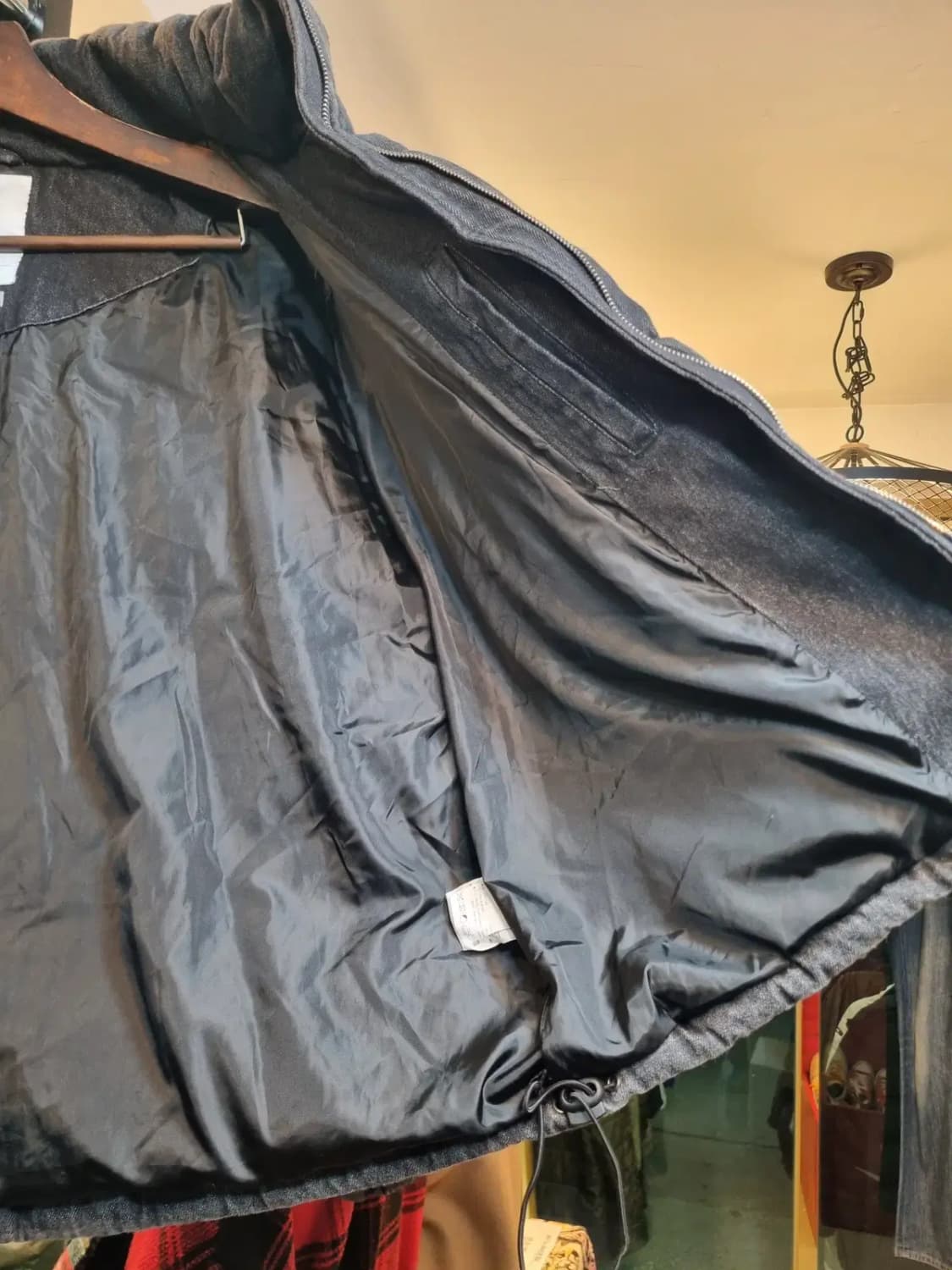 V2 피그먼트 실사이즈 M~L 흑청 회청 워싱 오리털 덕다운 패딩자켓 상품이미지5