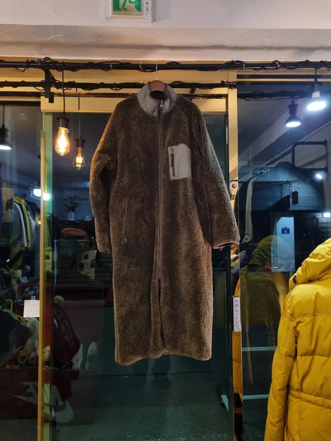 WHIDEOUT 실사이즈L 양면 바람막이 양털 뽀글이 쉐르파 롱후리스자켓 상품이미지8