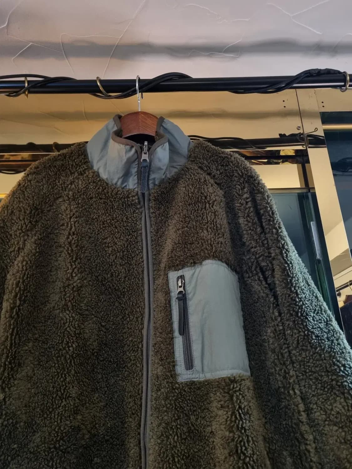 WHIDEOUT 실사이즈L 양면 바람막이 양털 뽀글이 쉐르파 롱후리스자켓 상품이미지9