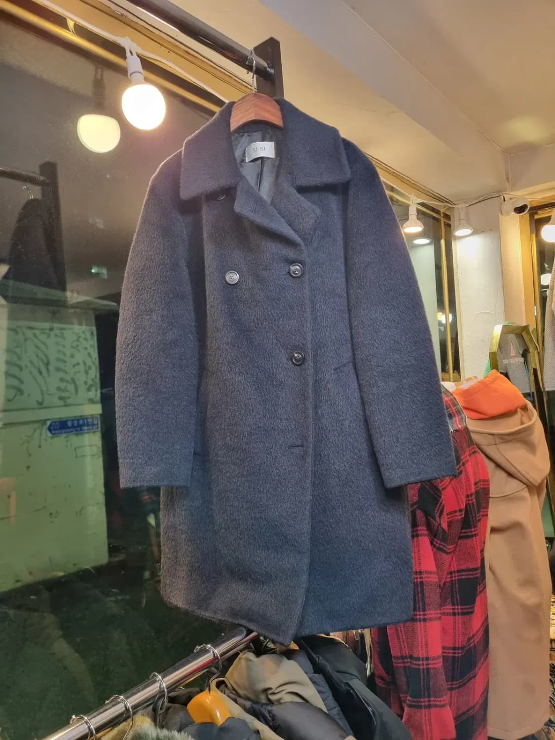 SJSJ 여성 55~슬림 66 사이즈 라마 울 70% 함유 롱코트 상품이미지1