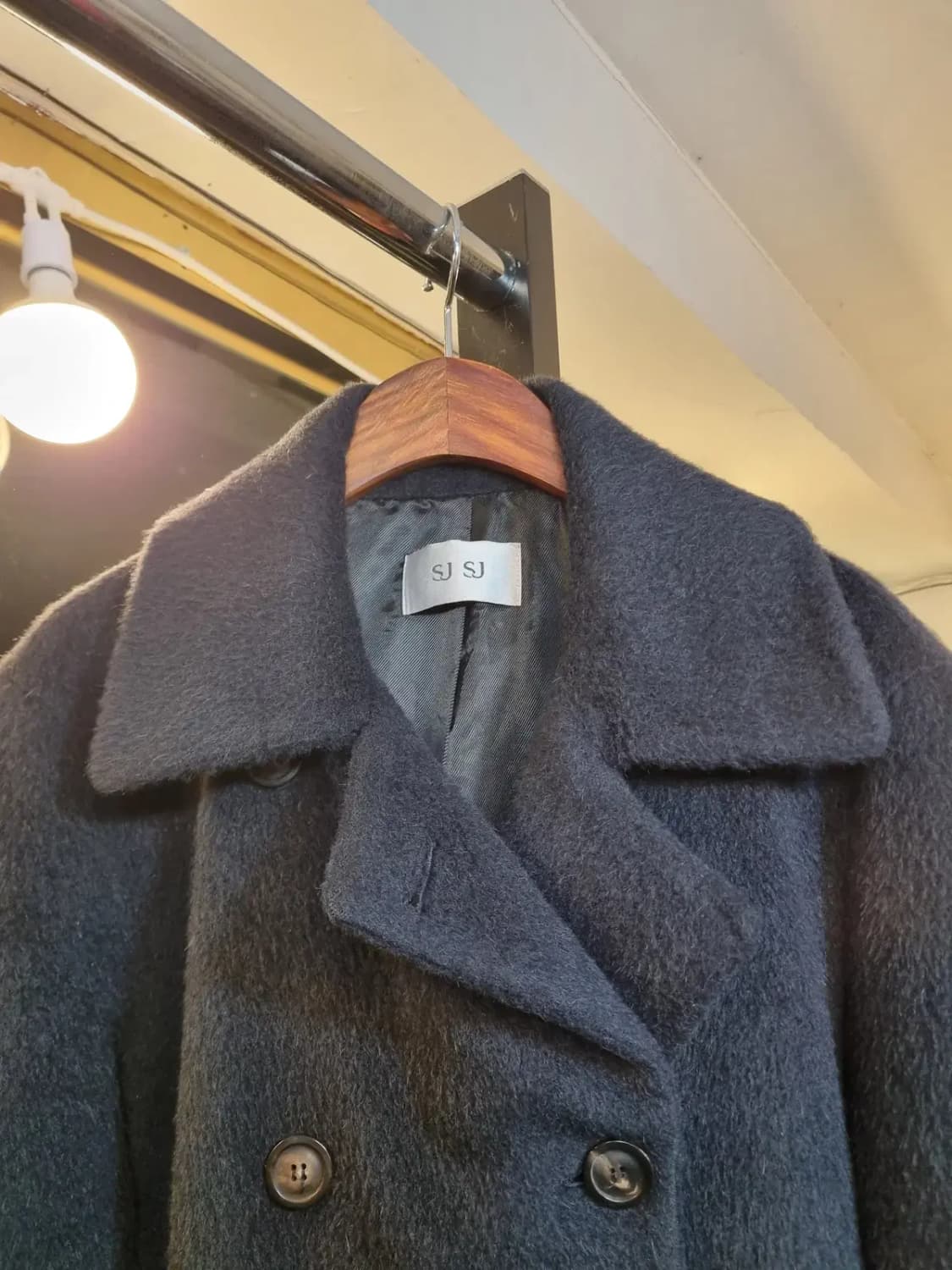 SJSJ 여성 55~슬림 66 사이즈 라마 울 70% 함유 롱코트 상품이미지3