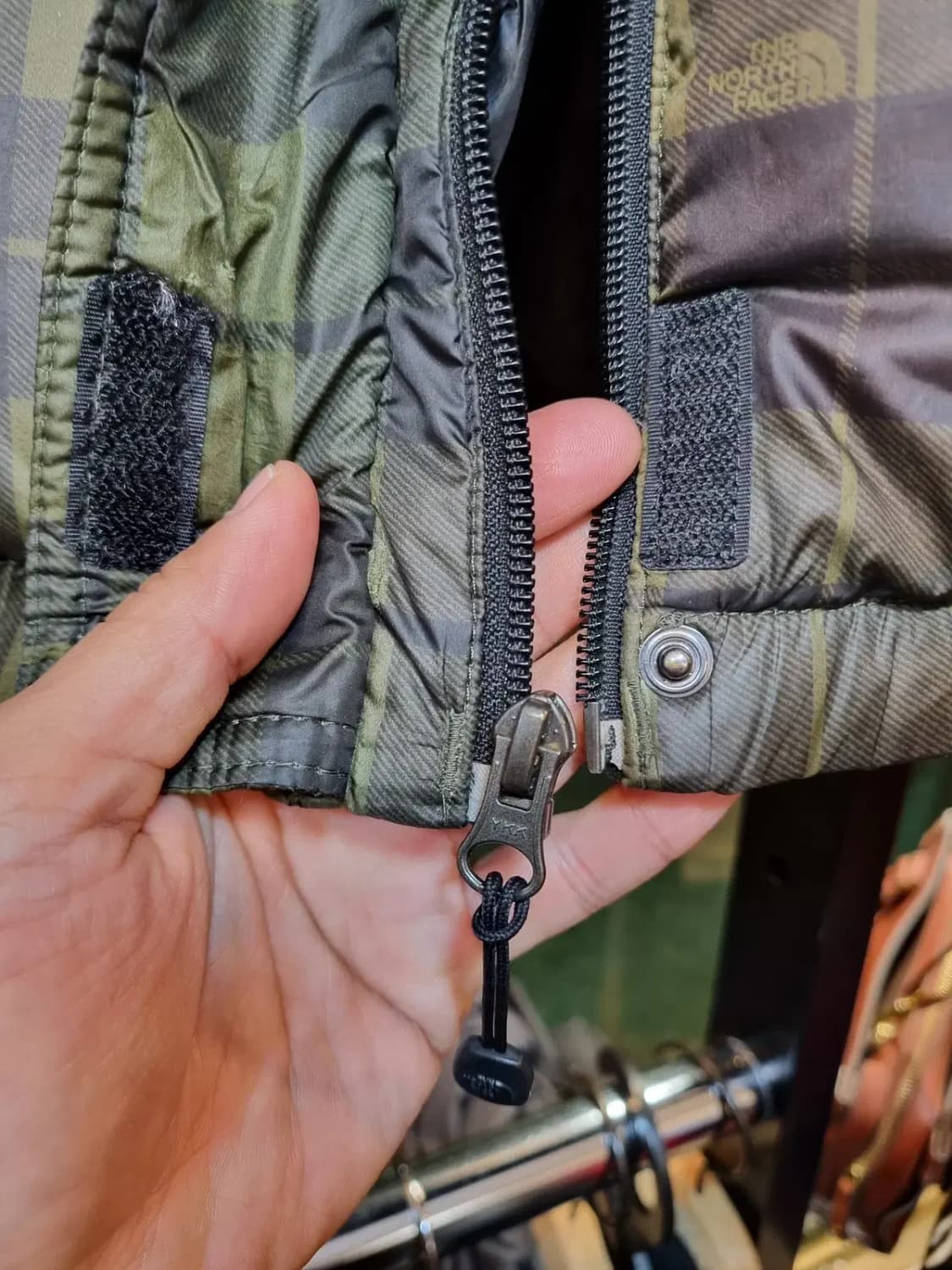 노스페이스 클래식 타탄체크 블랙와치 패턴 90사이즈 여성 눕시 700 상품이미지6