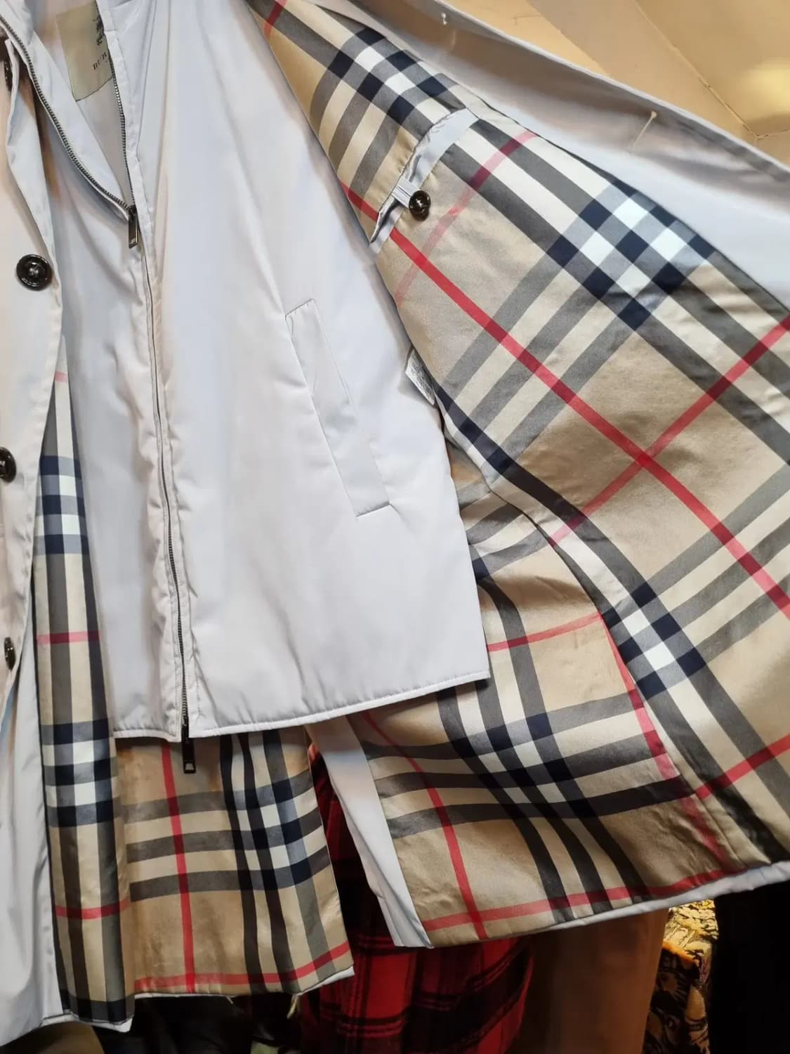 최고급 명품 대장급 끝판왕 버버리 M사이즈 조끼안감 노바체크 롱자켓코트 상품이미지6