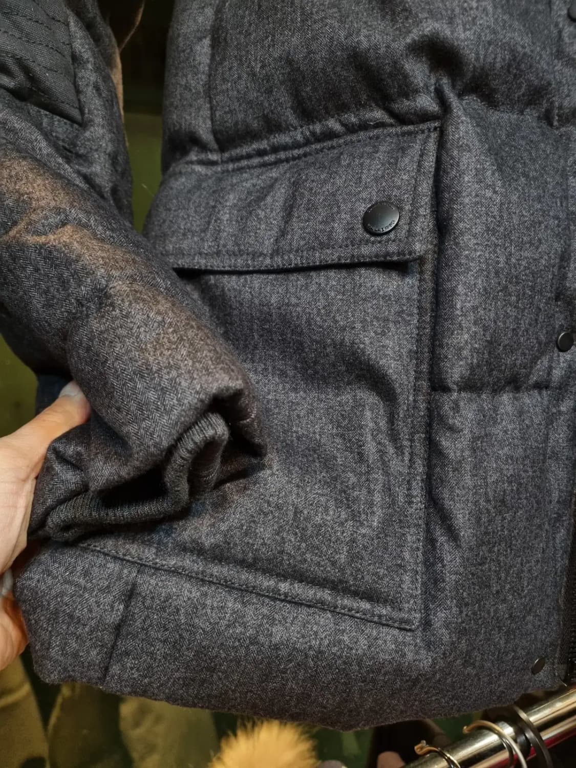 택채새상품 캘빈클라인 L사이즈 클래식 체크 패턴 오리털 덕다운 패딩 상품이미지5