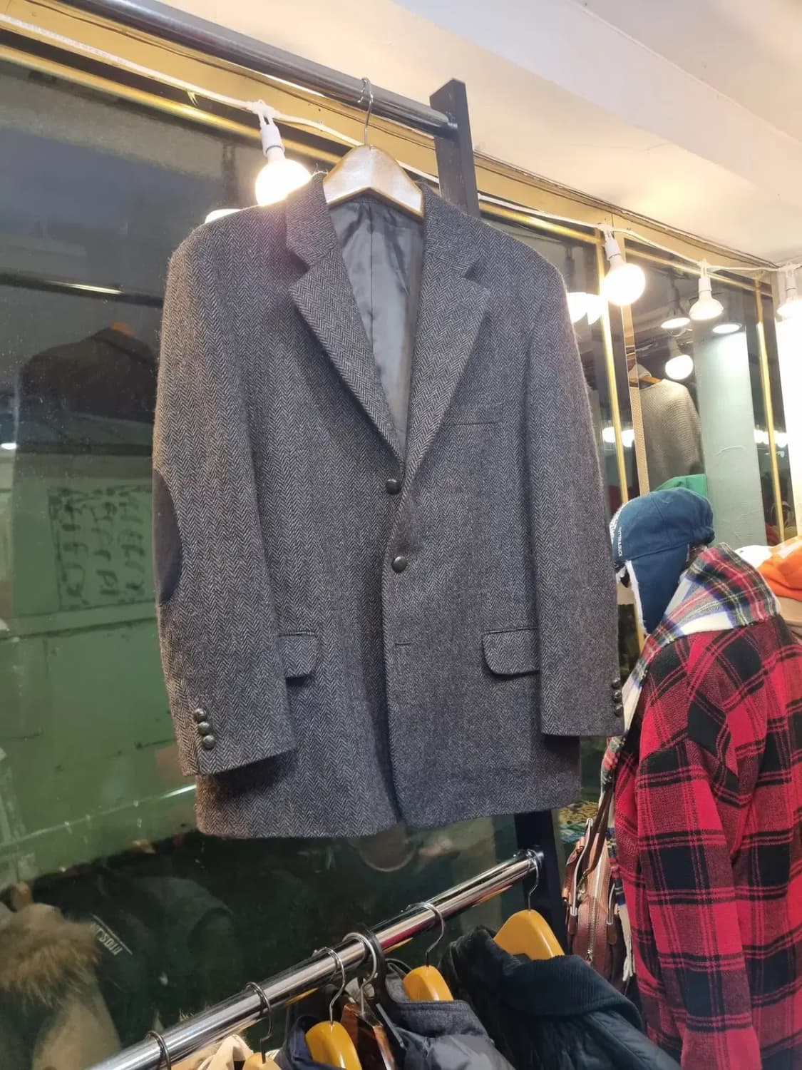 제이프레스 클래식 끝판왕 대장급 105사이즈 헤링본 패턴 울 100%자켓 상품이미지1