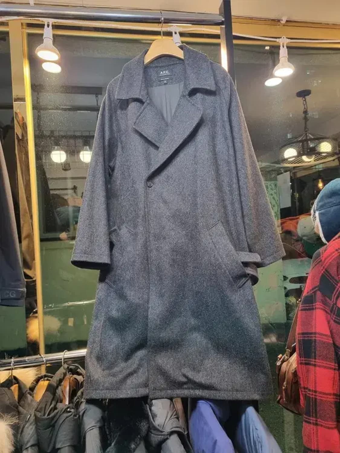 아페쎄 캐시미어 울 혼방 실사이즈 100 더블 브레스티드 벨트 코트 상품이미지1