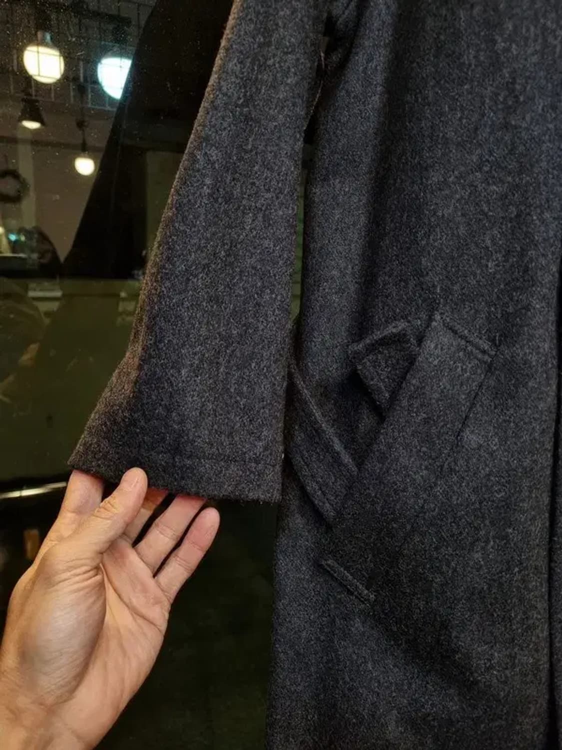 아페쎄 캐시미어 울 혼방 실사이즈 100 더블 브레스티드 벨트 코트 상품이미지5