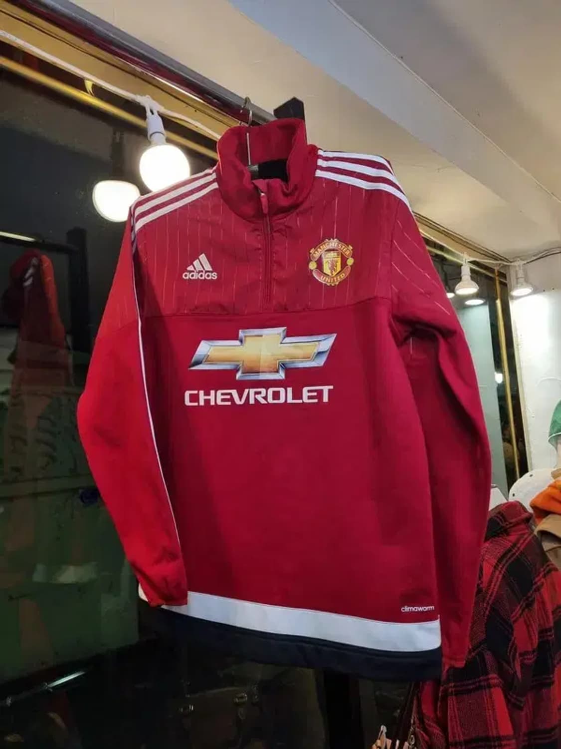 아디다스 맨유 쉐보레 블록코어 대장급 아노락 웜업 110사이즈 상품이미지1