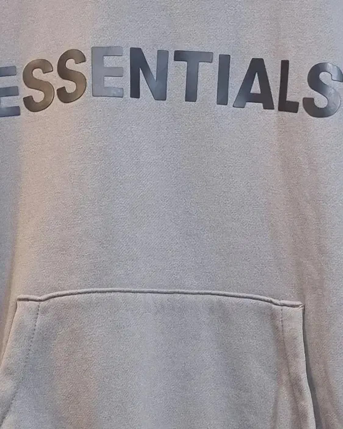 피어오브갓 에센셜 ESSENTIALS 실사이즈 XL 브릭그레이 로고 후드 상품이미지4