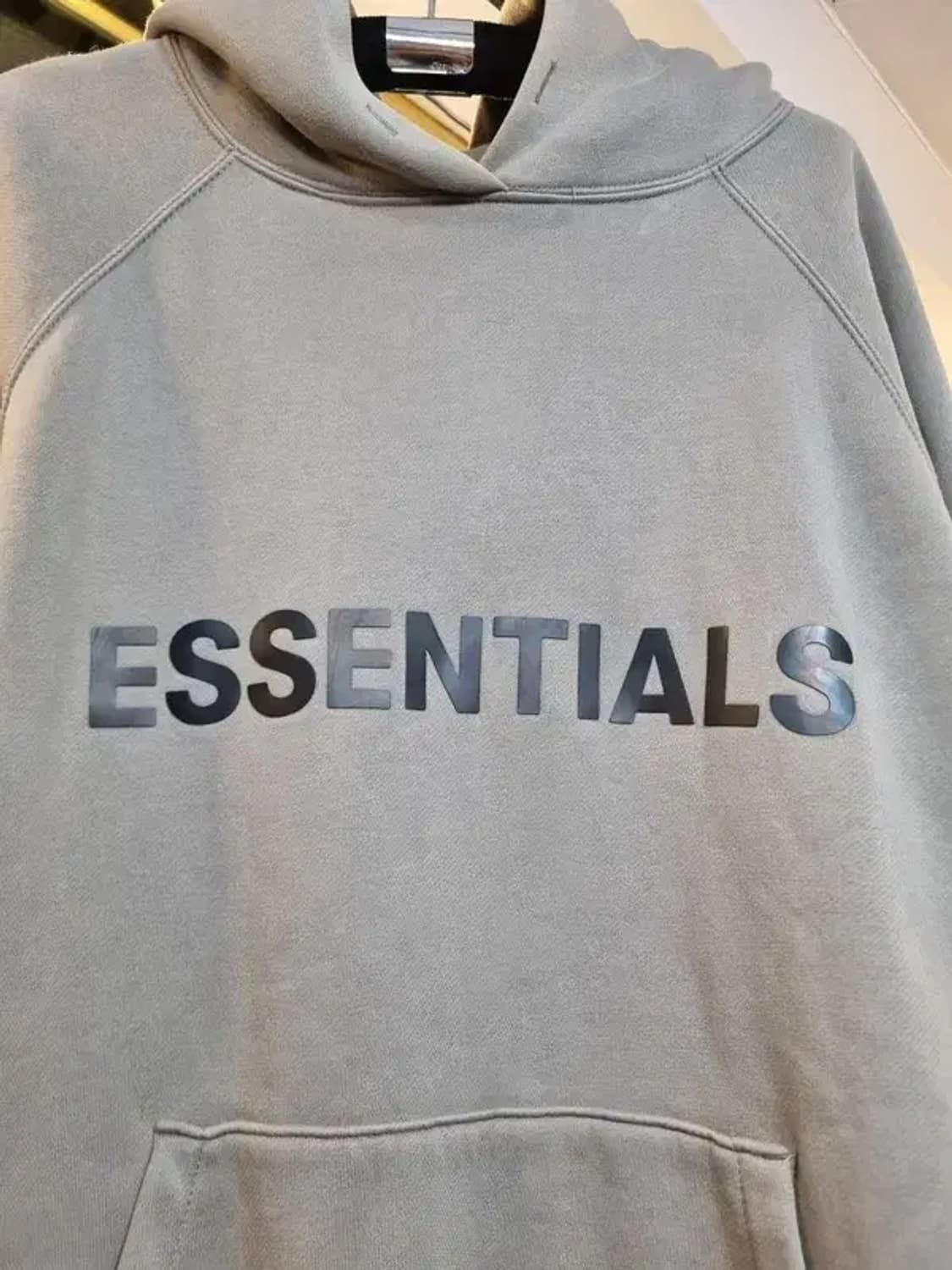 피어오브갓 에센셜 ESSENTIALS 실사이즈 XL 브릭그레이 로고 후드 상품이미지5
