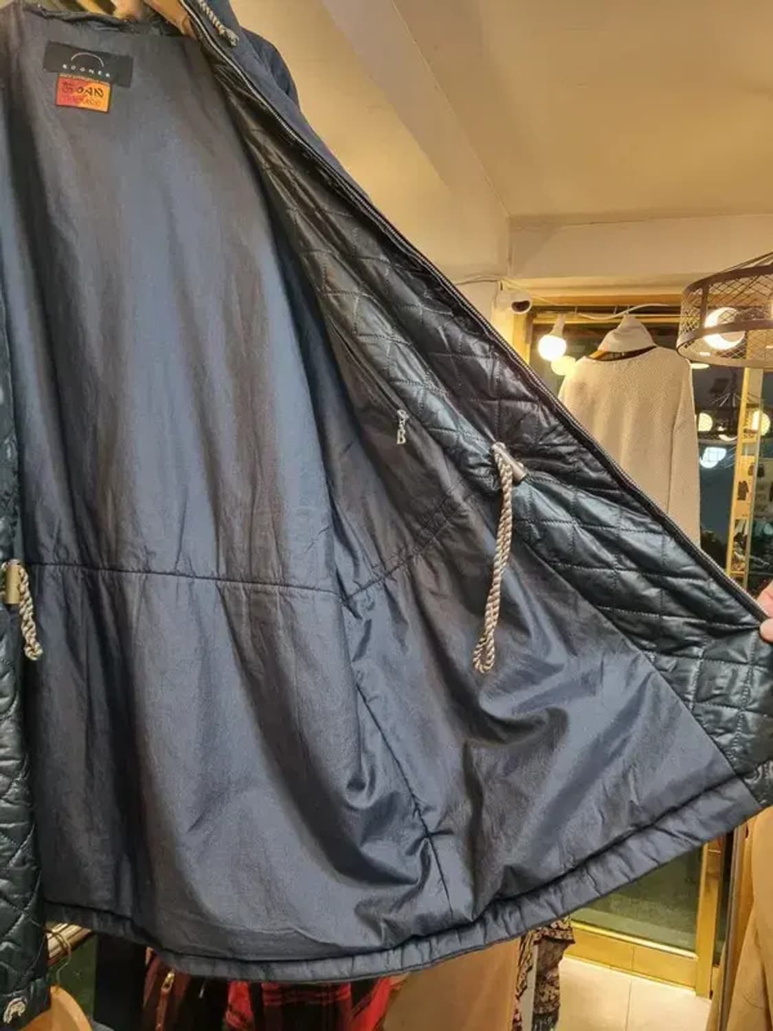 보그너 실사이즈 77~88 노르딕 순록 자수 야상형 퍼 패딩 상품이미지8