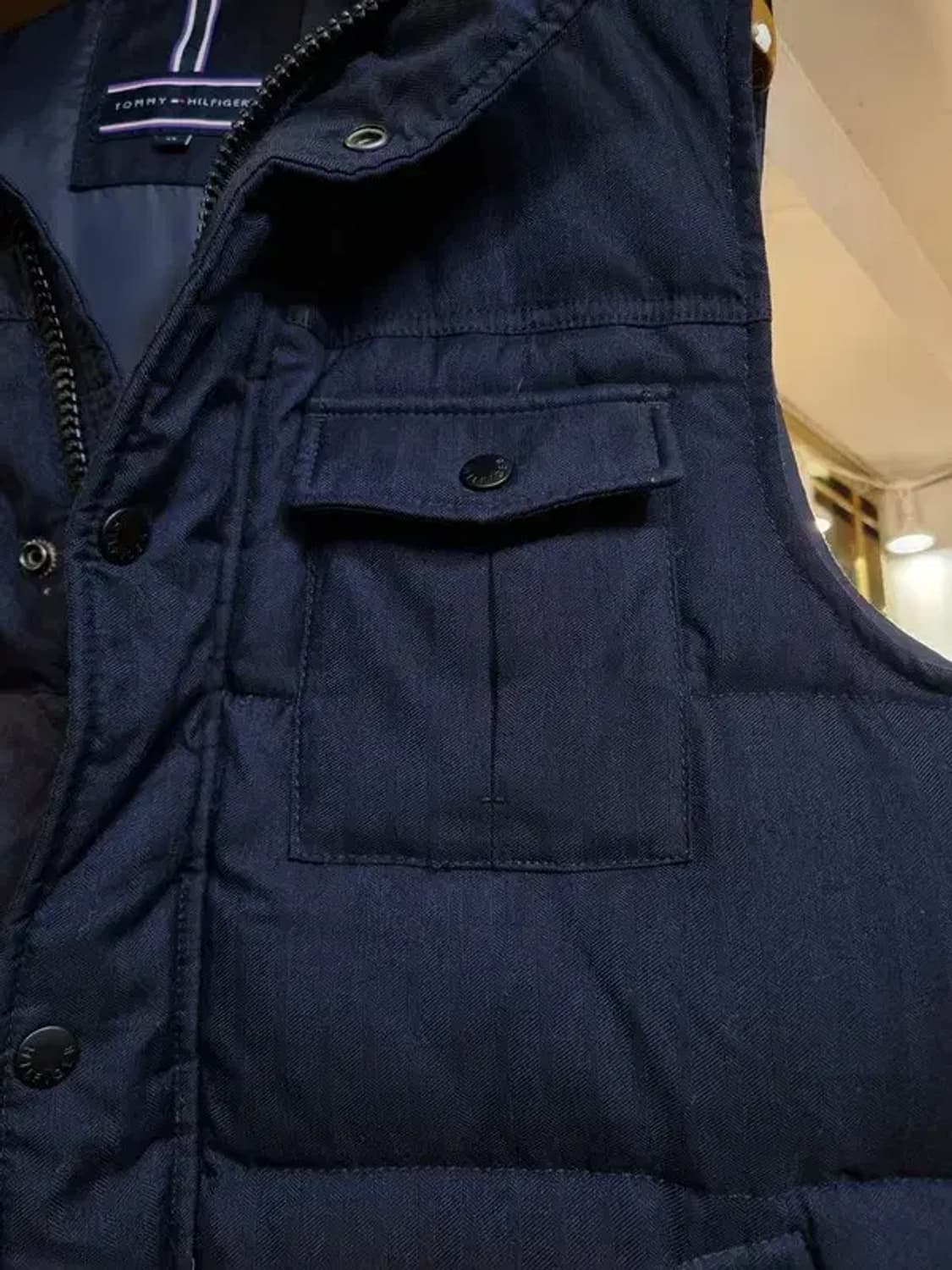 타미힐피거 XL사이즈 헤링본 패턴 깃털 다운 패딩조끼 상품이미지5