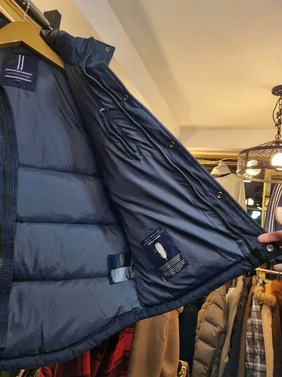 타미힐피거 XL사이즈 헤링본 패턴 깃털 다운 패딩조끼 상품이미지7