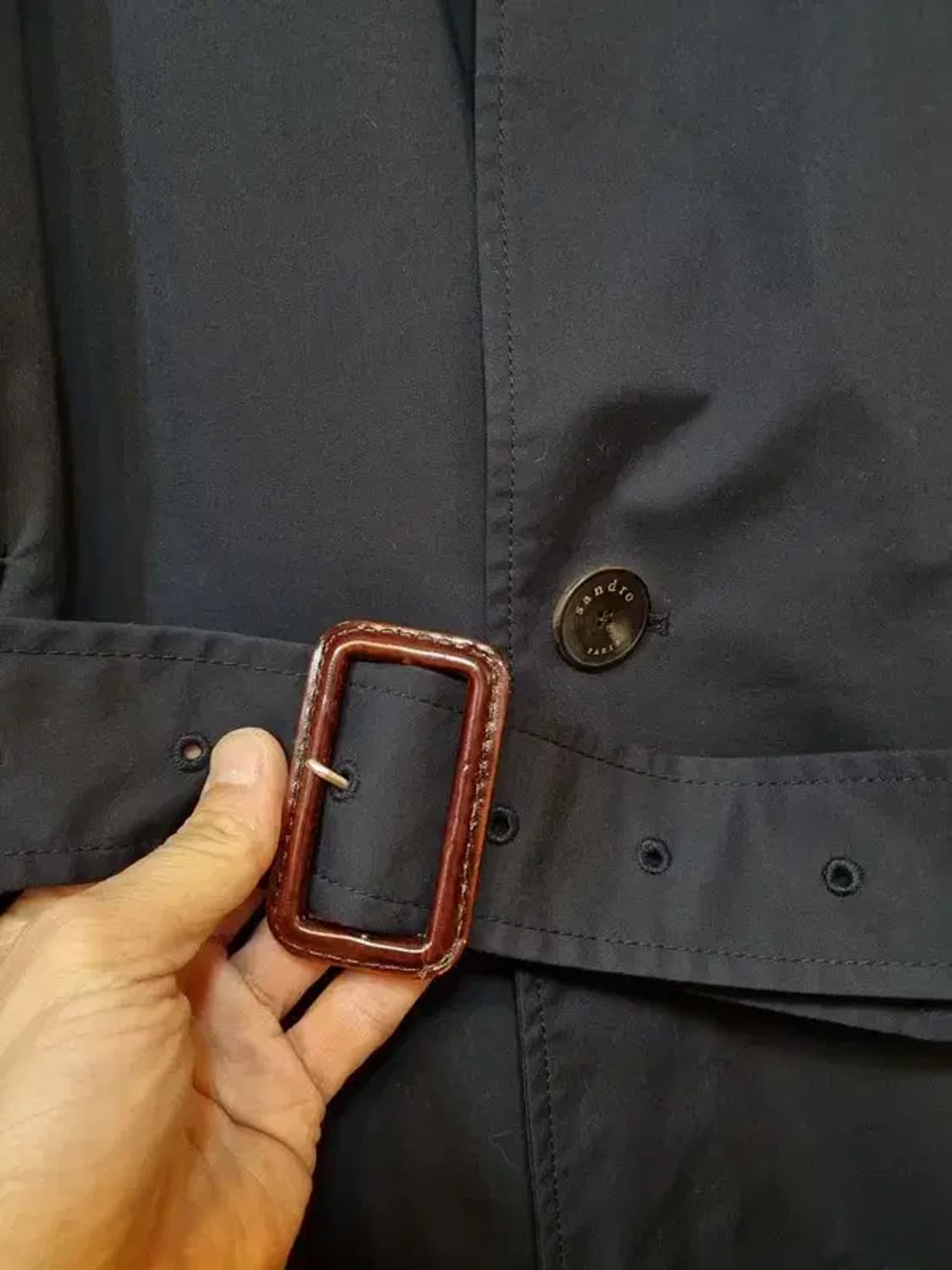 산드로 실사이즈 105 클래식 디테일 벨티드 트렌치코트 상품이미지5