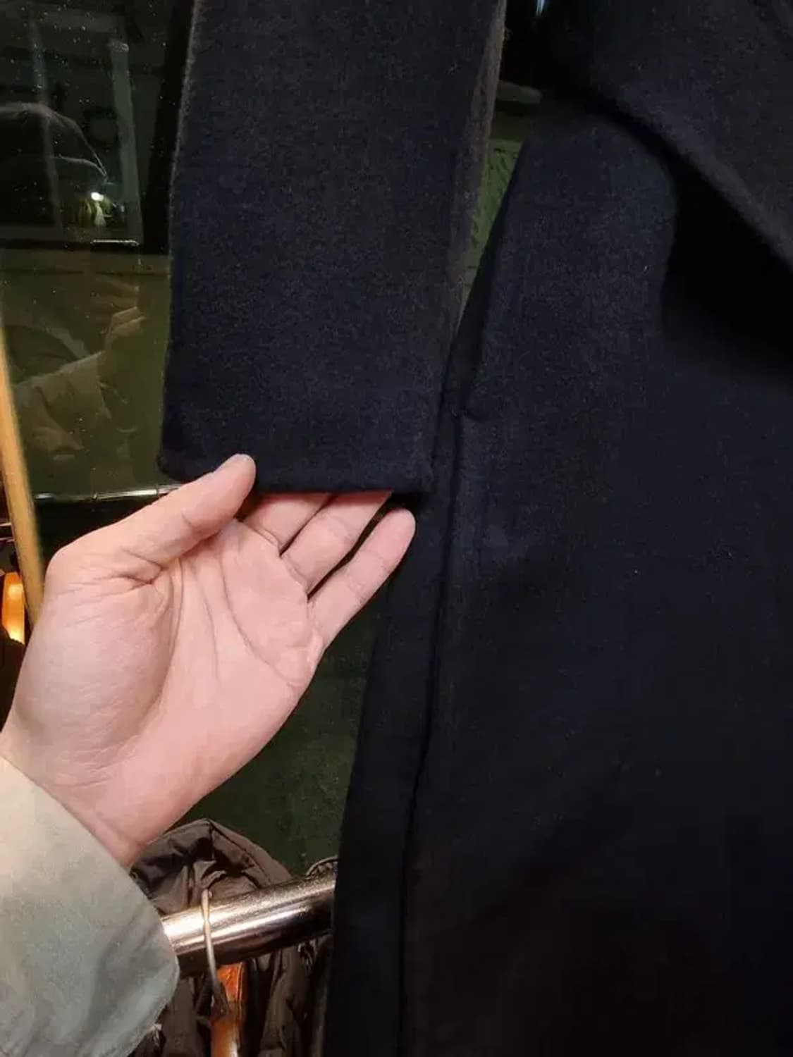 캐시미어 울 혼방 실사이즈 66 비대칭 라이더 여성코트 상품이미지5